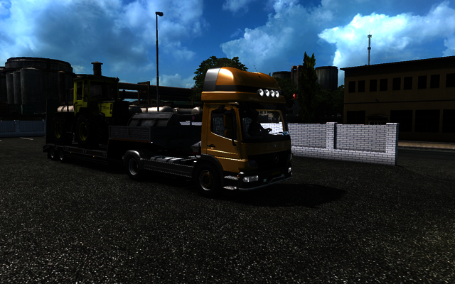 ets2 Mercedes Atego topsleeper 4x2 + dieplader Tra ETS2 open