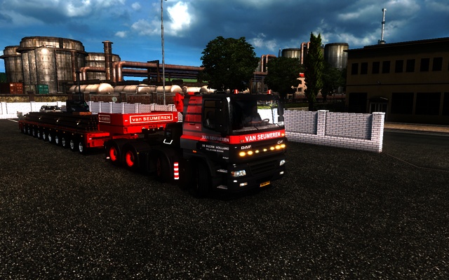 ets2 Daf CF 8x4 + kraan + 10 asser trailer van Seu ETS2 open