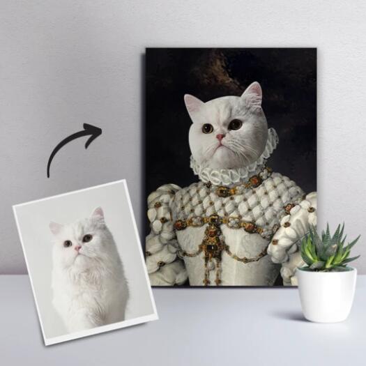 CUSTOM PET CAT CANVAS - THE PRINCESS mycrownpet