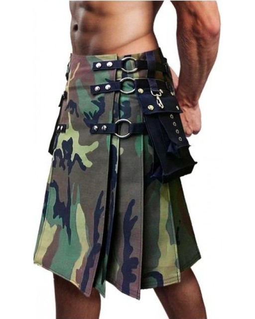Army Camouflage Kilt with Cargo Pocket kilts for men