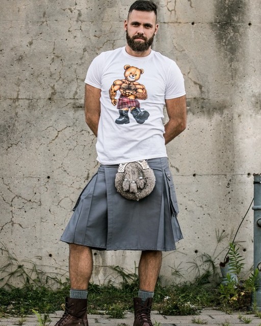 Charming Grey Utility Kilt kilts for men