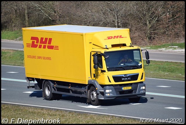 96-BKR-1 MAN TGL DHL-BorderMaker Rijdende auto's 2020