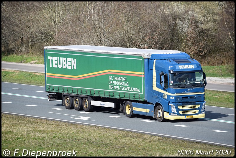 48-BDD-3 Volvo FH4 Teuben-BorderMaker - Rijdende auto's 2020