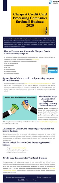 Cheapest Credit Card Processing Companies for Smal merchant industry