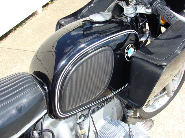 DSC02132 2999030 - 1973 BMW R75/5 LWB. BLACK. Large tank, Very clean & original, Matching Numbers. Hannigan Touring Fairing. New tires & much more!