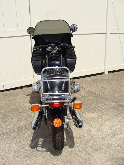DSC02126 2999030 - 1973 BMW R75/5 LWB. BLACK. Large tank, Very clean & original, Matching Numbers. Hannigan Touring Fairing. New tires & much more!
