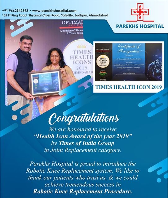 Award-Dr-Dimple-Parekh Parekhs Hospital - Joint Replacement in Ahmedabad, Gujarat