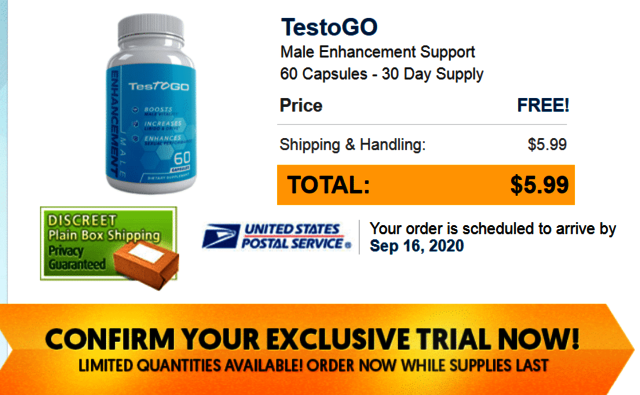 TestoGo Male Enhancement Supplement Free Trial! M Picture Box