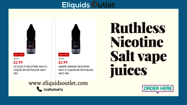 Ruthless Nicotine Salt vape juices| Eliquidsoutlet Picture Box