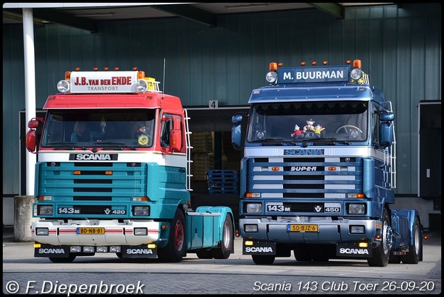 Scania 143 ers JB van den Ende en S Buurman-Border Scania 143 Club Toer 2020