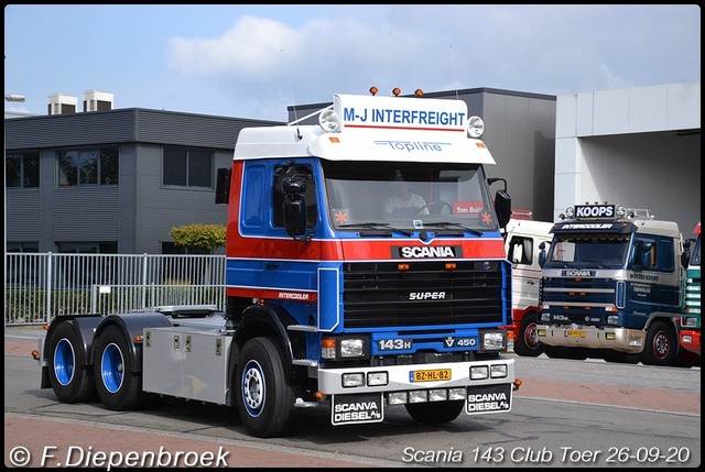 BZ-HL-82 Scania 143H 450 V8 MJ Interfreight-Border Scania 143 Club Toer 2020