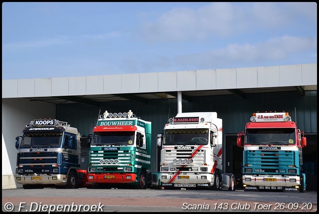 Scania 143 ers line up-BorderMaker Scania 143 Club Toer 2020