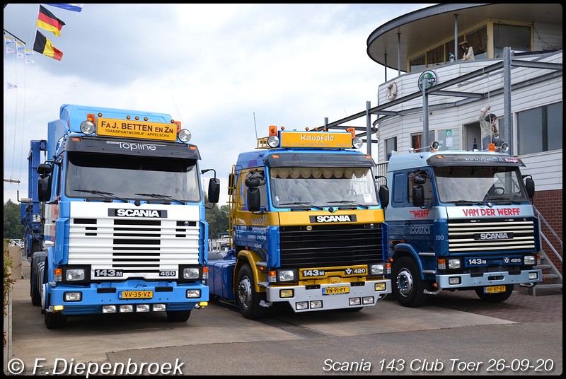 Scania 143 1e serie line up Betten Kropfeld v - Scania 143 Club Toer 2020