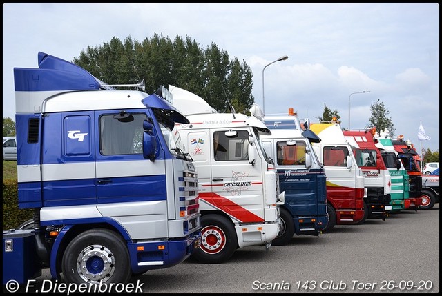 Scania 143 line up Jachthaven Maasbommel-BorderMak Scania 143 Club Toer 2020