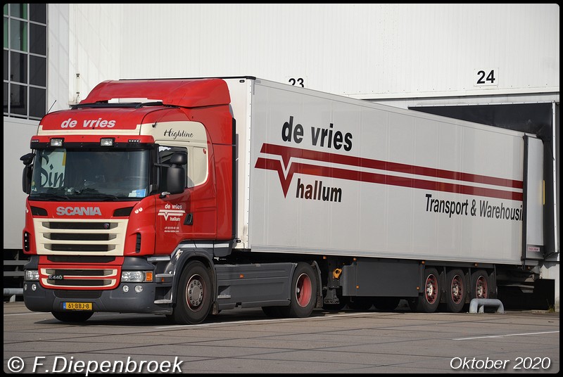 61-BBK-8 Scania R440 de Vries Hallum-BorderMaker - 2020