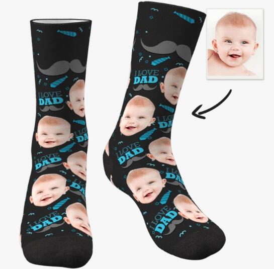 Custom I Love Dad Socks - 100% Made In AU Personalized gifts