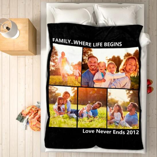 Father's Day Gift - Custom Photo Fleece Blanket Personalized gifts