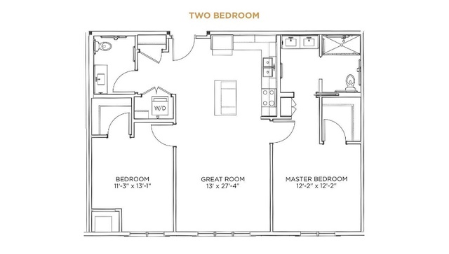 Two Bedroom Floor Plan - senior living 55+ communi Grand Living At Indian Creek