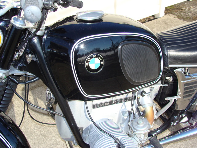 DSC02538 2999030 - 1973 BMW R75/5 LWB. BLACK. Large tank, Very clean & original, Matching Numbers. Hannigan Touring Fairing. New tires & much more!