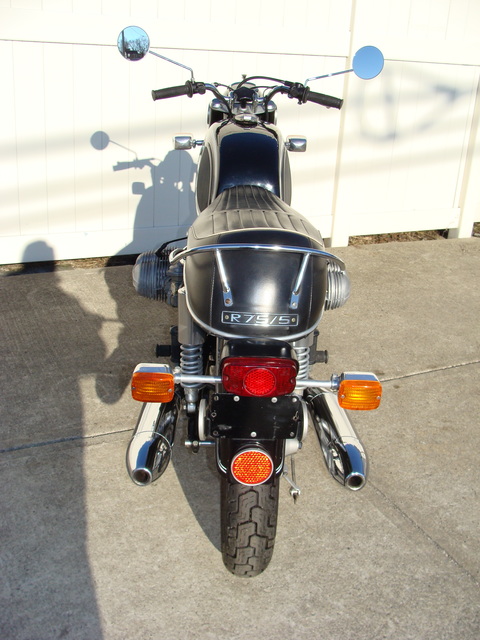 DSC02547 2999030 - 1973 BMW R75/5 LWB. BLACK. Large tank, Very clean & original, Matching Numbers. Hannigan Touring Fairing. New tires & much more!