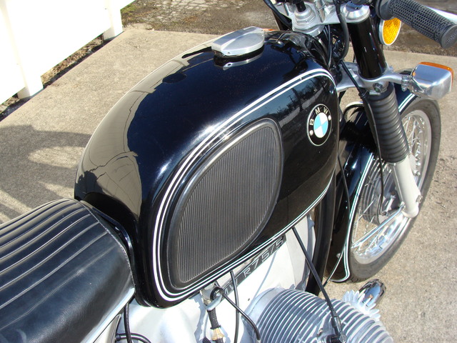 DSC02555 2999030 - 1973 BMW R75/5 LWB. BLACK. Large tank, Very clean & original, Matching Numbers. Hannigan Touring Fairing. New tires & much more!