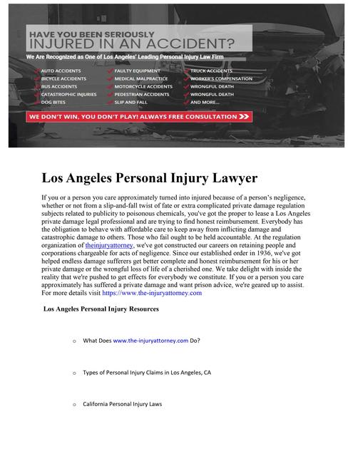 The LA Personal Injury Law Firm Picture Box