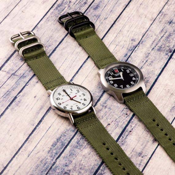 2-Piece-Nato-Watch-Band-Army-Green-on-Watch-570x57 Picture Box