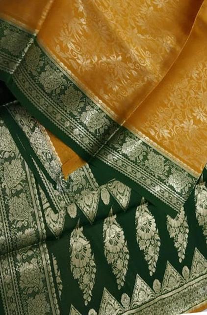 LWPS1M4PS6051903 Yellow Handloom Mysore Crepe Silk Daily Wear Saree