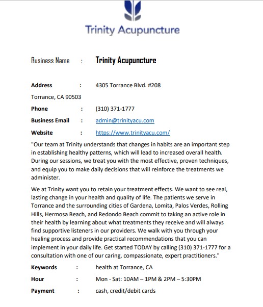 Trinity Acupuncture Picture Box