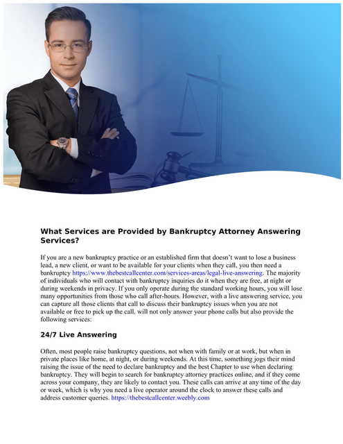 What Services are Provided by Bankruptcy Attorney  Picture Box
