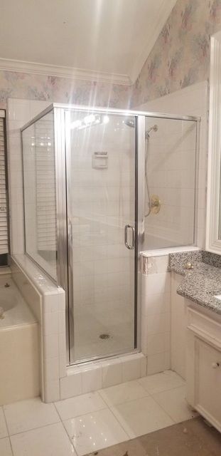 before-shower-silver-frame Mr. Shower Doors in Dallas