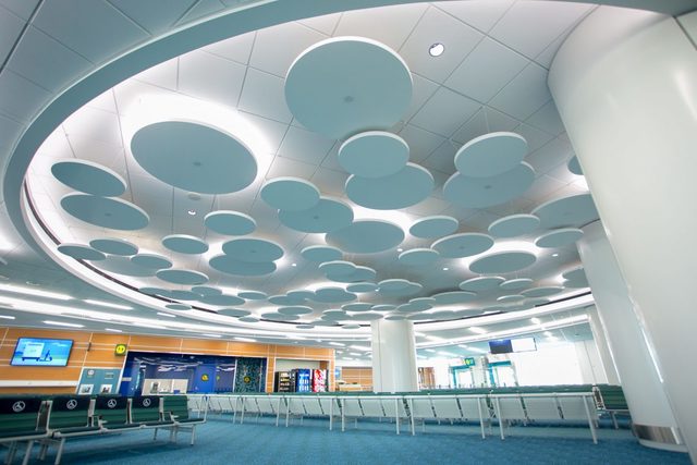 vancouver airport acoustical clouds clean-air clar Robinsons Ceiling Cleaning