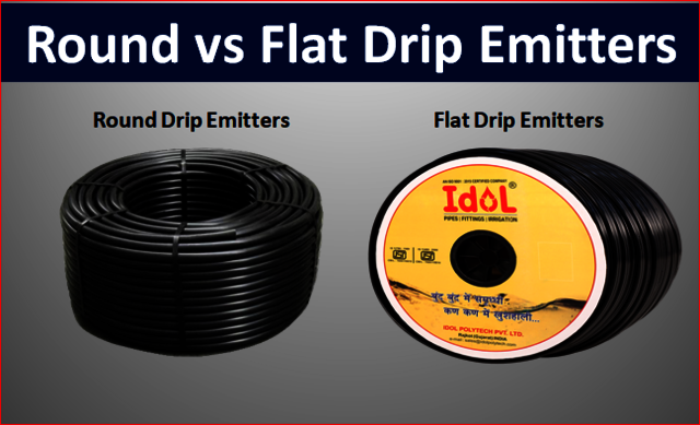 Round vs Flat Drip Emitters Picture Box