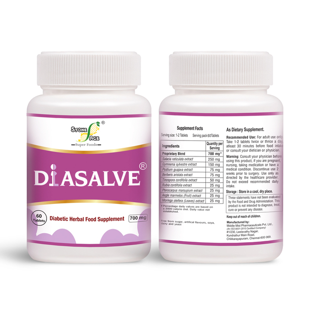 DiASALVE Natural Diabetic Herbal Supplement tablet Natural Herbal Food Supplements in India