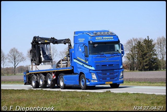 29-BKH-9 Volvo FH4 Koko verhuur-BorderMaker Rijdende auto's 2021