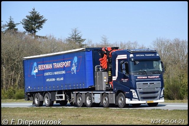 97-BHV-1 Volvo FH4 Beekman-BorderMaker Rijdende auto's 2021