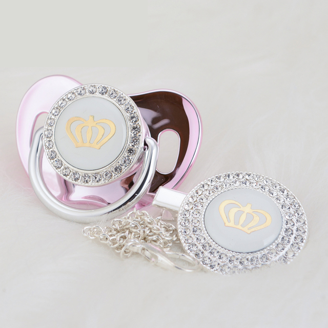 custom silver gold crown pacifiers newbabypacifiers