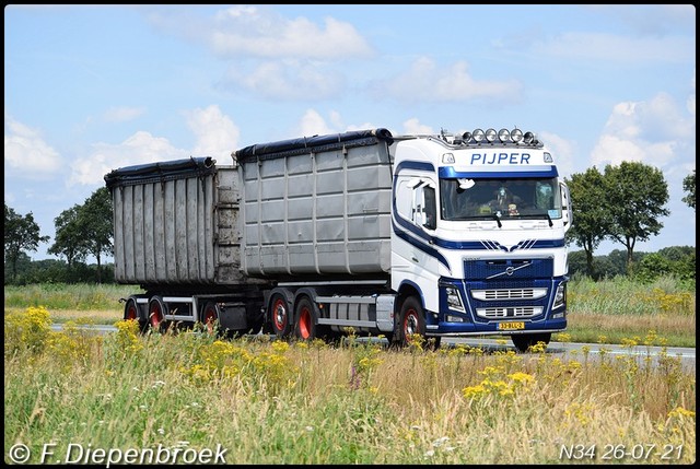 33-BLL-2 Volvo FH4 Pijper-BorderMaker Rijdende auto's 2021