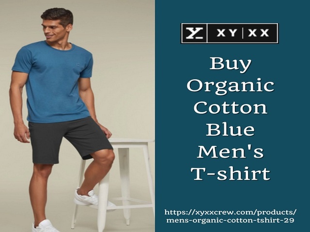 Buy Organic Cotton Blue Men's T-shirt XYXXCREW