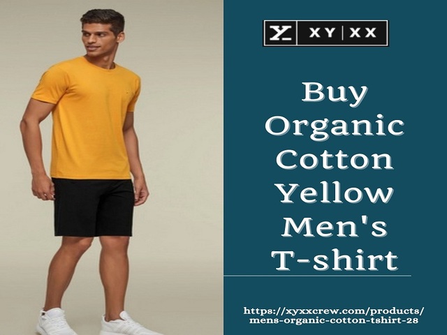 Buy Organic Cotton Yellow Men's T-shirt XYXXCREW