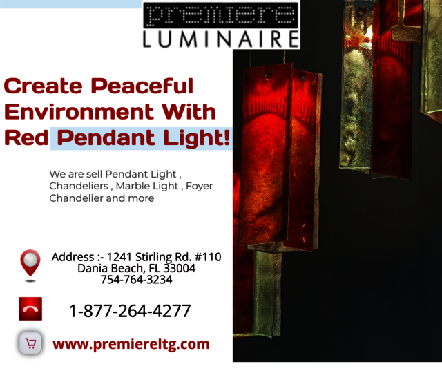 Red pendaent light www.premiereltg.com Create Peaceful Environment With Red Pendant Light!