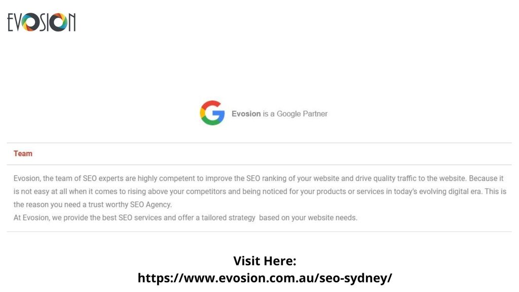 Visit Here httpswww.evosion.com.auseo-sydney evosion