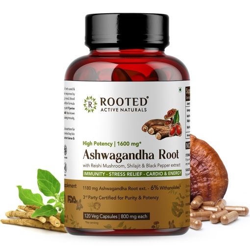 Ashwagandha Root with Reishi Mushroom rooted actives