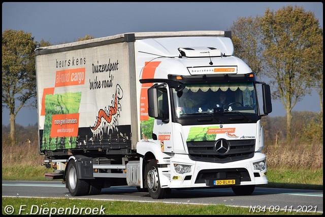 30-BLH-8 MB Actros Beurskens a-BorderMaker Rijdende auto's 2021