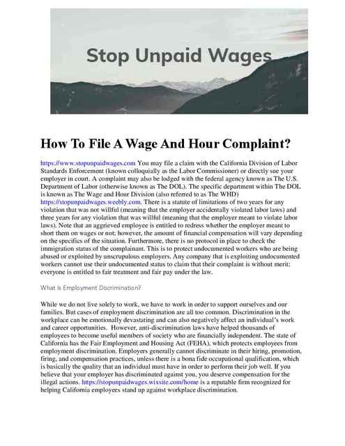 Stop Unpaid Wages Picture Box