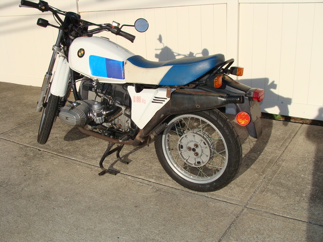 DSC02407 #6362095 1981 BMW R80 G/S, White. Complete, Serviced, Running. Bad Speedometer Assembly, we may be able to fix.