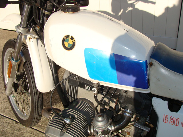 DSC02410 #6362095 1981 BMW R80 G/S, White. Complete, Serviced, Running. Bad Speedometer Assembly, we may be able to fix.
