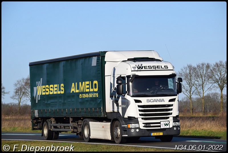 55-BNB-1 Scania R410 Wessels-BorderMaker - Rijdende auto's 2022