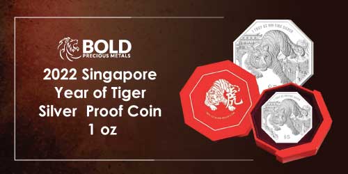 2022-Singapore-Year-of-Tiger-Silver-1-oz-Proof-Coi 2022 Singapore Year of Tiger Silver Proof Coin - 1 oz