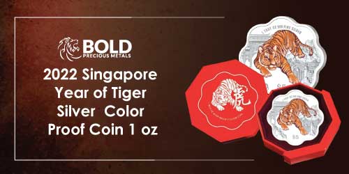 2022-Singapore-Year-of-Tiger- 2022 Singapore Year of Tiger Silver Color Proof Coin